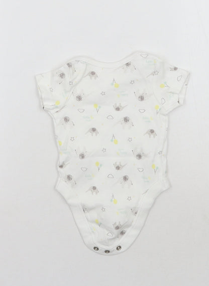 M&Co Baby White Geometric  Babygrow One-Piece Size 0-3 Months