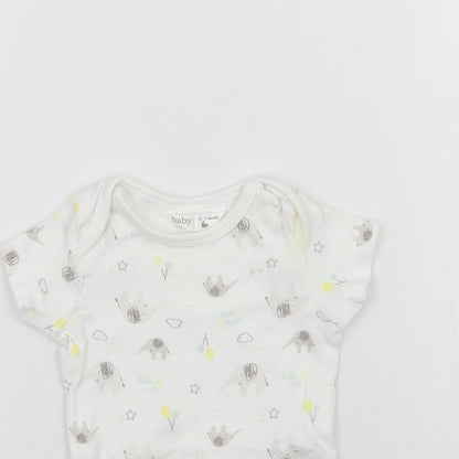 M&Co Baby White Geometric  Babygrow One-Piece Size 0-3 Months