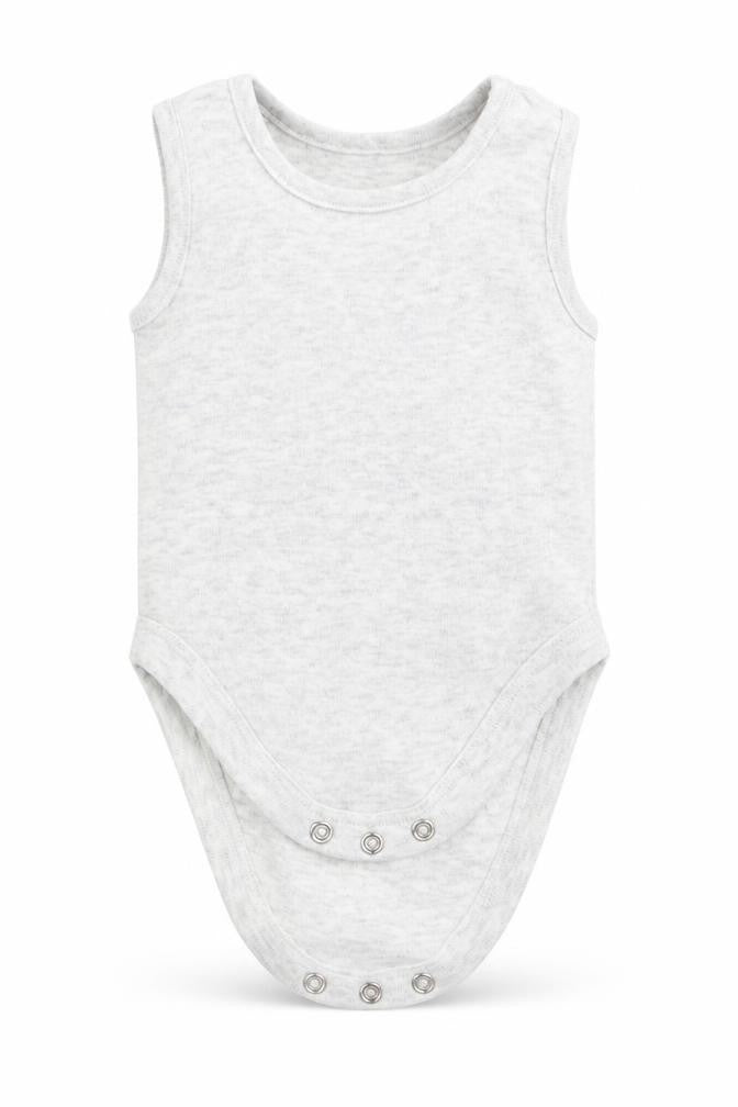 Front view of George Baby Grey Babygrow One-Piece, size 3-6, Months