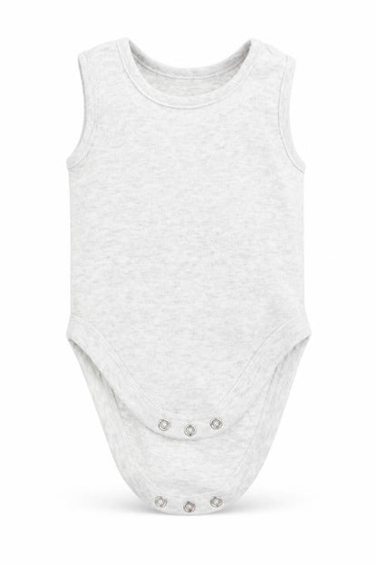 Front view of George Baby Grey Babygrow One-Piece, size 3-6, Months