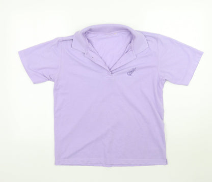 Womens UK Size S Preworn Purple Basic Polo