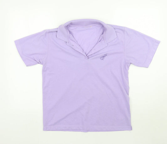 Womens UK Size S Preworn Purple Basic Polo