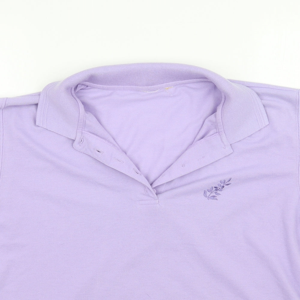 Womens UK Size S Preworn Purple Basic Polo