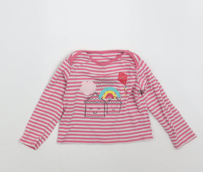 F&F Girls Pink Striped  Top Pyjama Set Size 3-4 Years