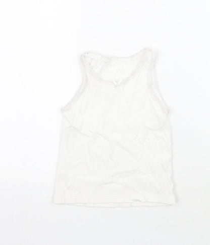 Additional front view of Matalan girls’ white basic tank, size 4-5, years