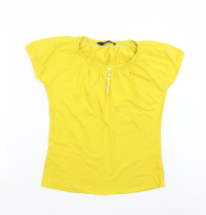 Womens UK Size S Isle Yellow Basic T-Shirt