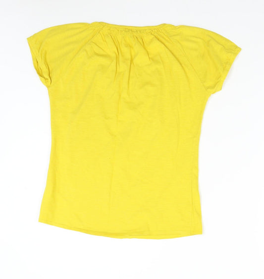 Womens UK Size S Isle Yellow Basic T-Shirt