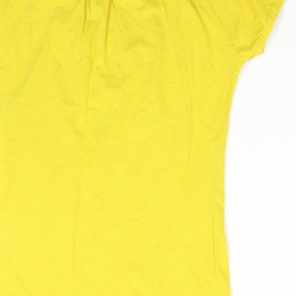 Womens UK Size S Isle Yellow Basic T-Shirt