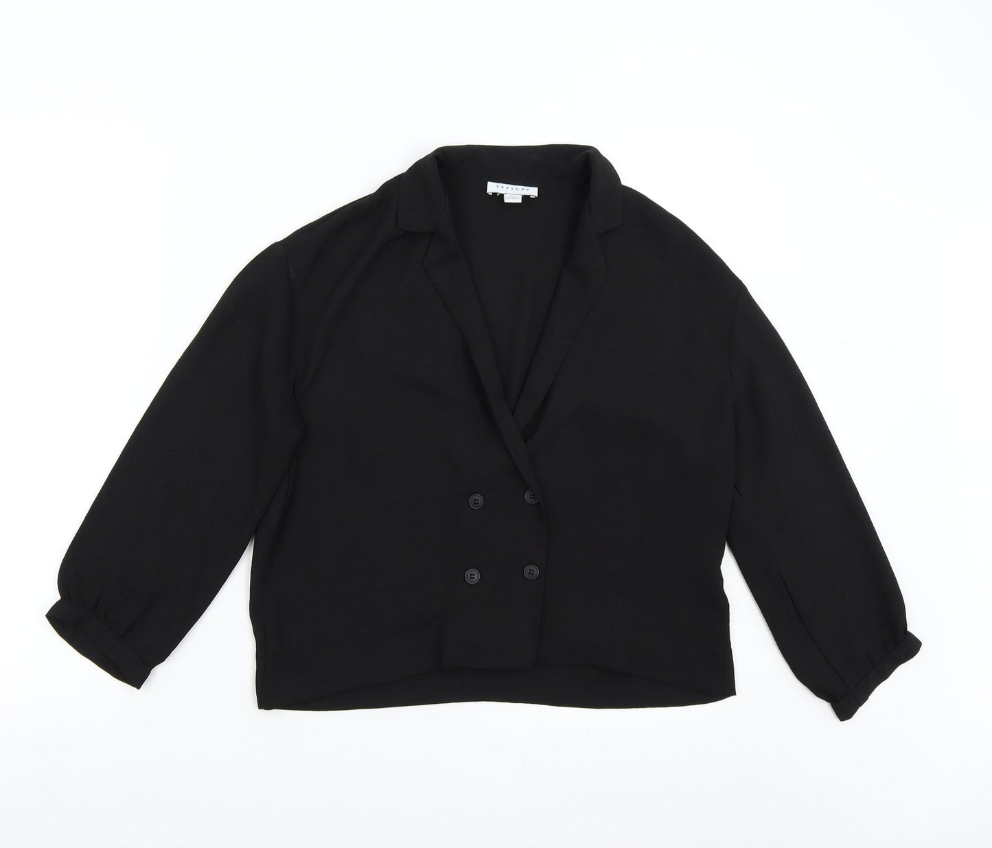 Womens UK Size 6 Topshop Black Basic Blouse