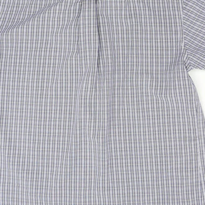 Mens UK Size S Lincoln Blue  Button-Up Short Sleeve Casual Shirt