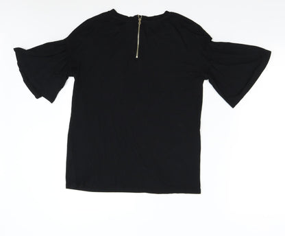 Womens UK Size 8 F&F Black Basic Blouse