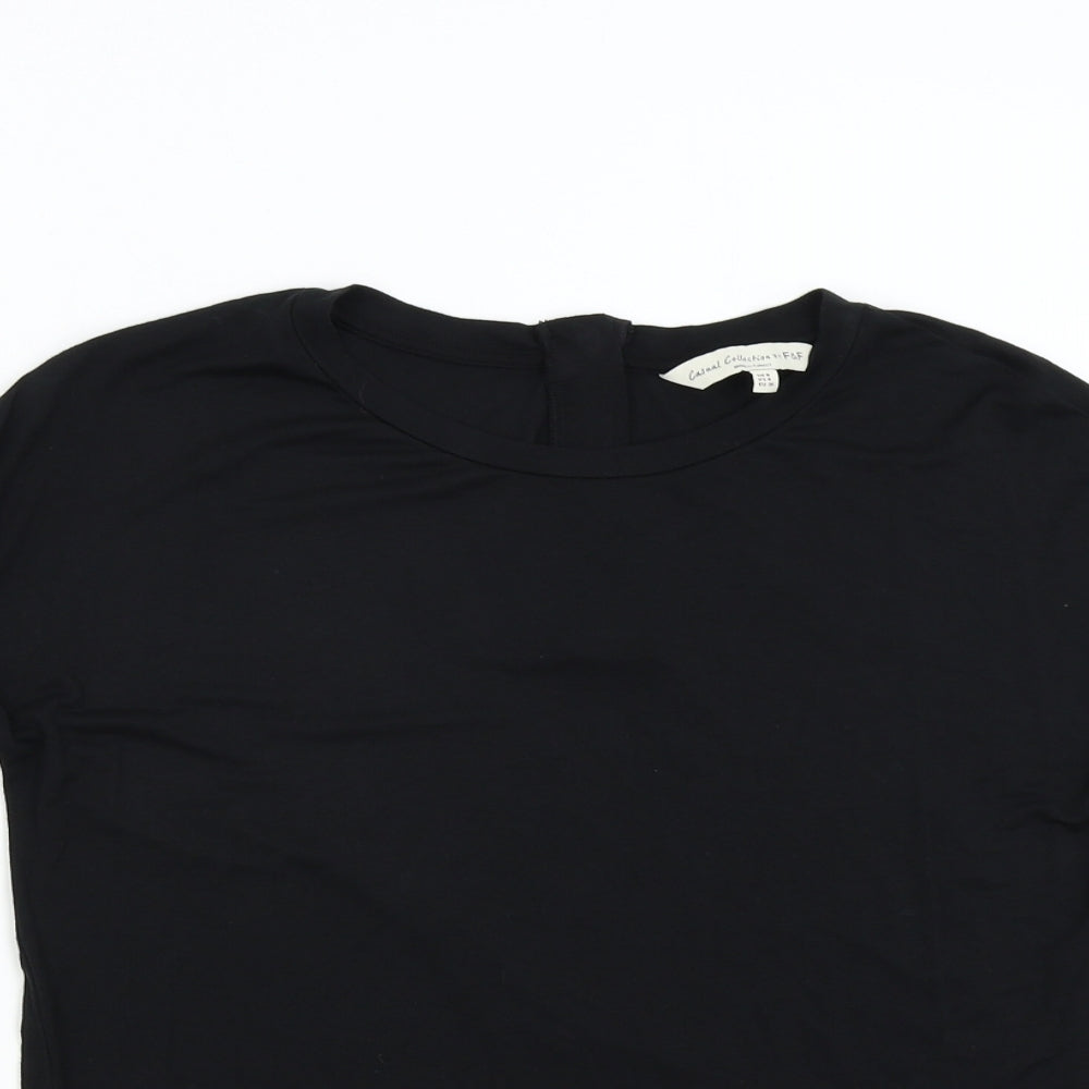 Womens UK Size 8 F&F Black Basic Blouse