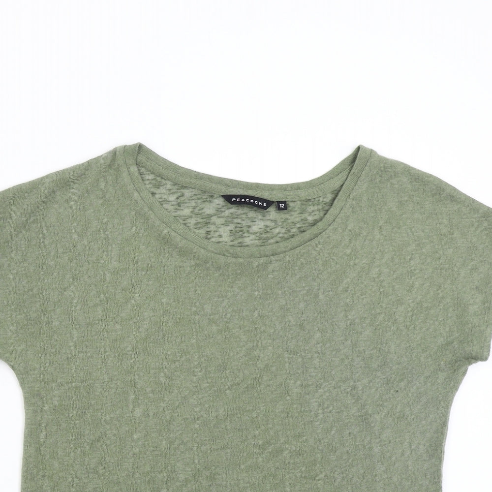 Peacock's Womens Green  Knit Pullover Jumper Size 12