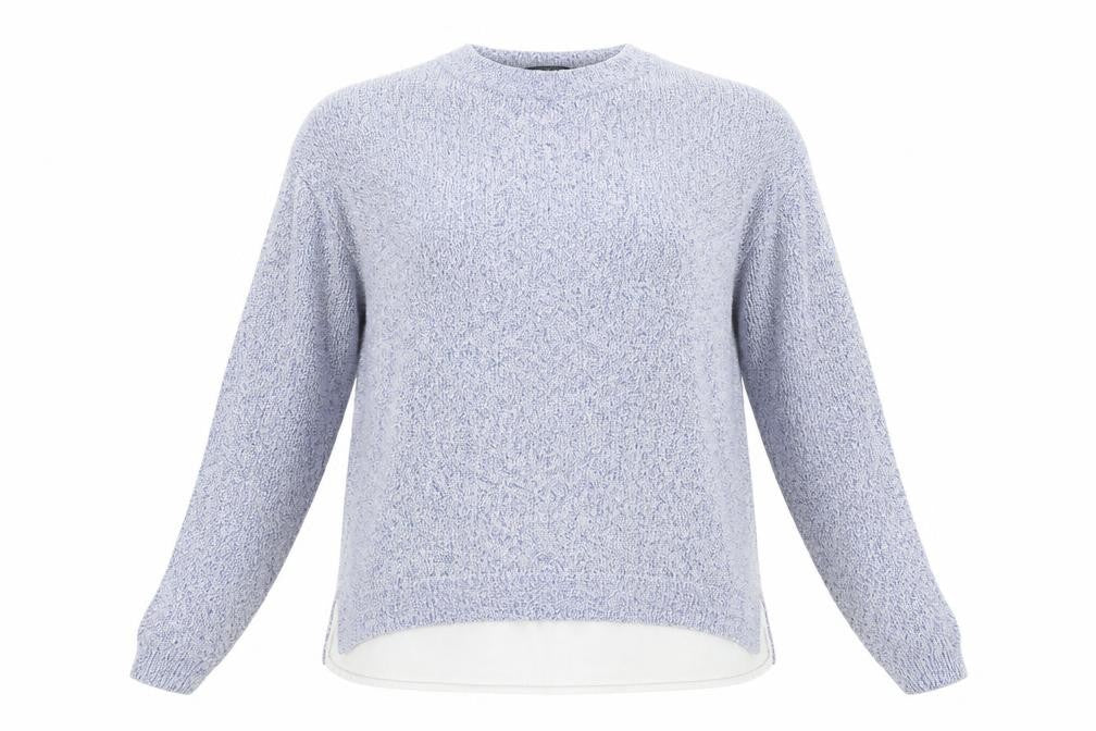 Front view of George women’s blue knit jumper, size UK 12