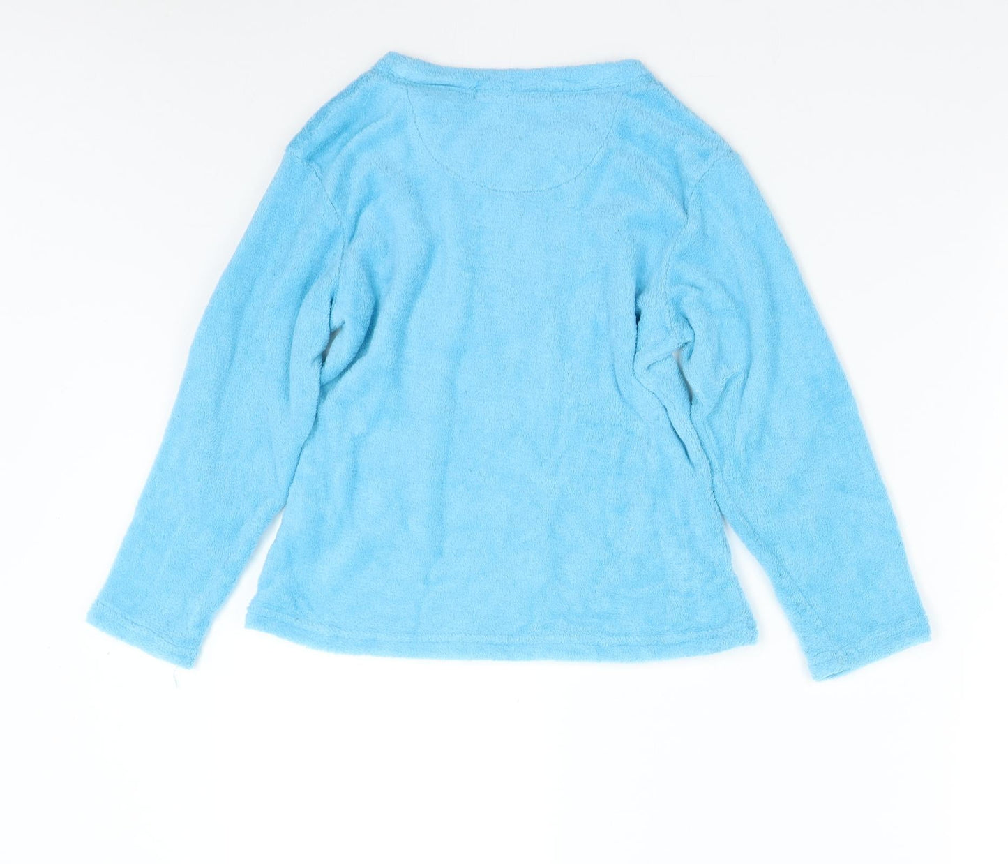 Chill Out Boys Blue Solid Fleece  Pyjama Top Size 8-9 Years  - Lazy Bonez Skull
