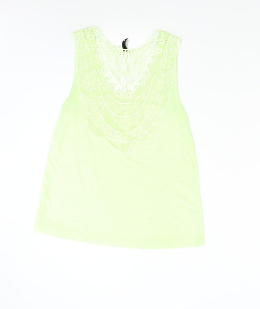 Womens UK Size S H&M Green Basic Tank