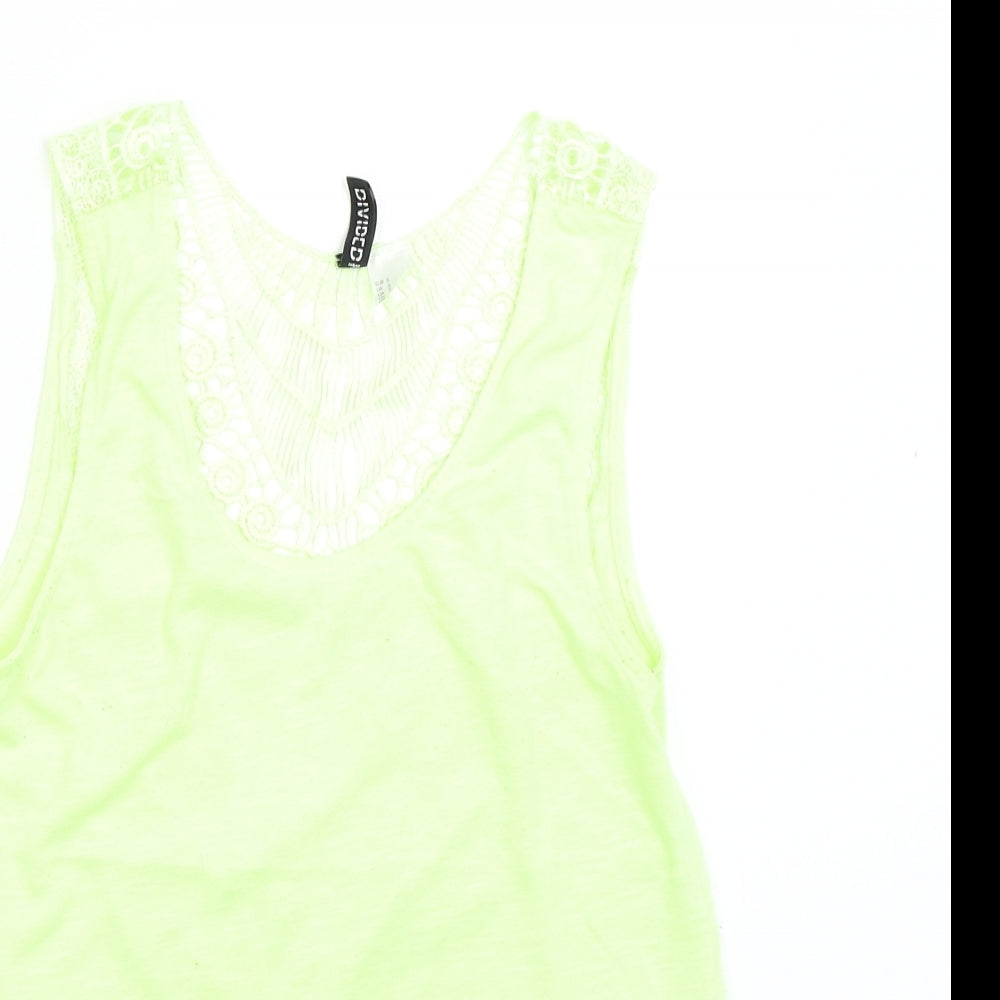 Womens UK Size S H&M Green Basic Tank