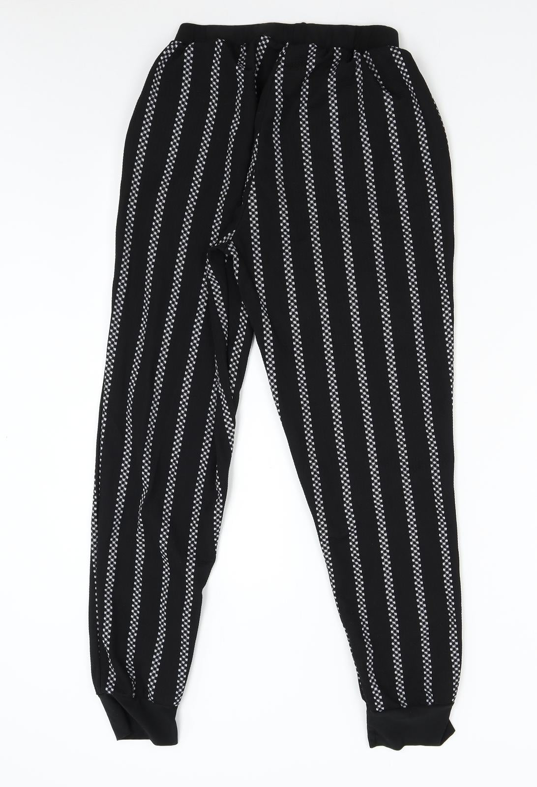 Womens UK Size S Preworn Regular Fit Sweatpants Black Trousers