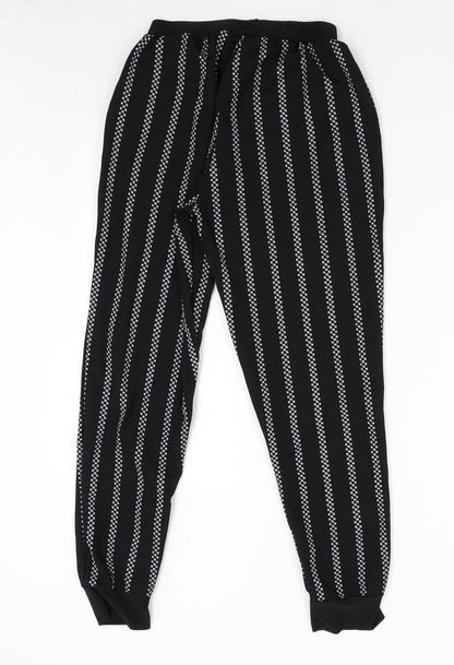 Womens UK Size S Preworn Regular Fit Sweatpants Black Trousers