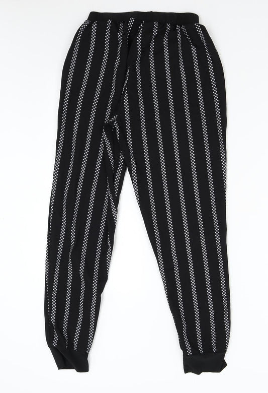 Womens UK Size S Preworn Regular Fit Sweatpants Black Trousers