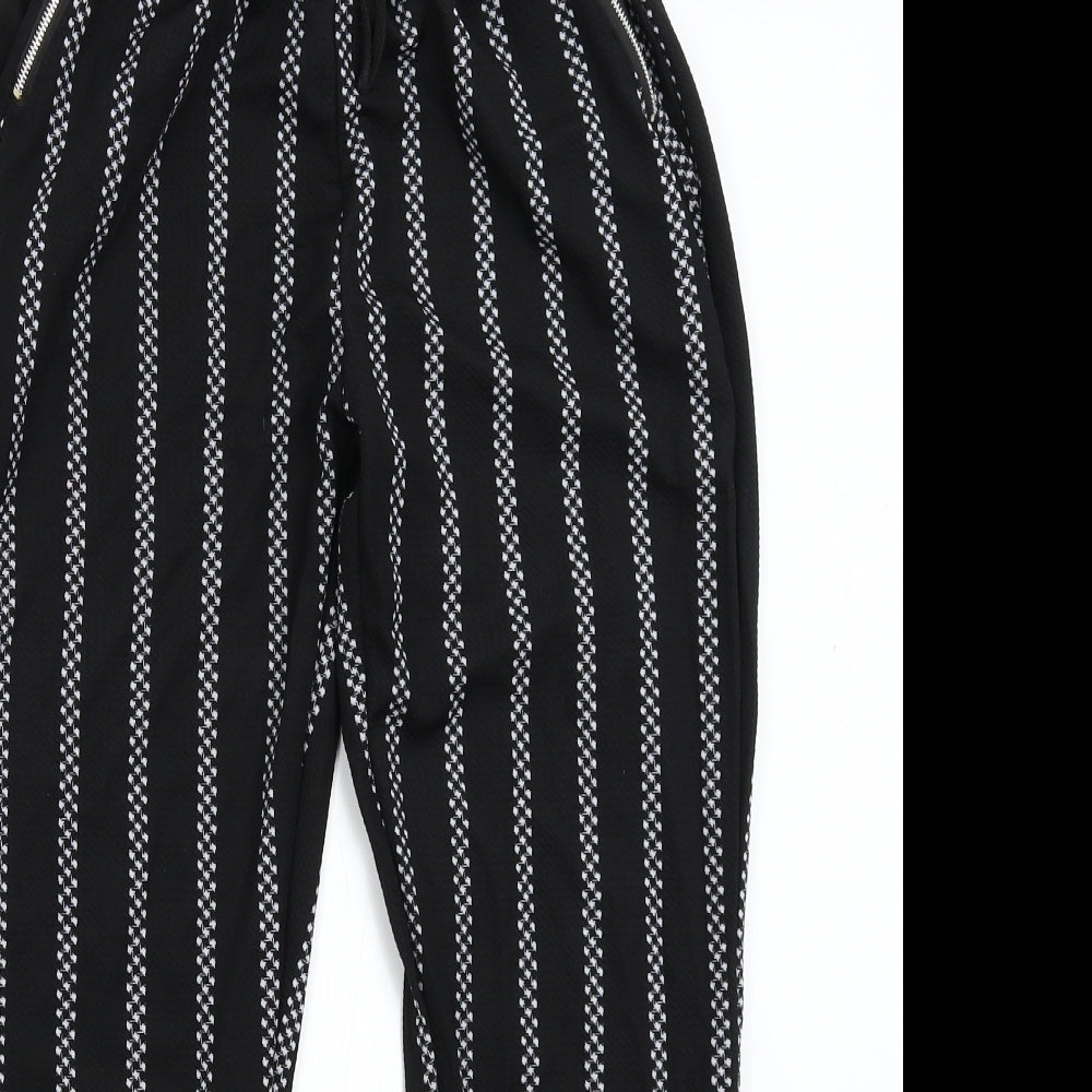 Womens UK Size S Preworn Regular Fit Sweatpants Black Trousers