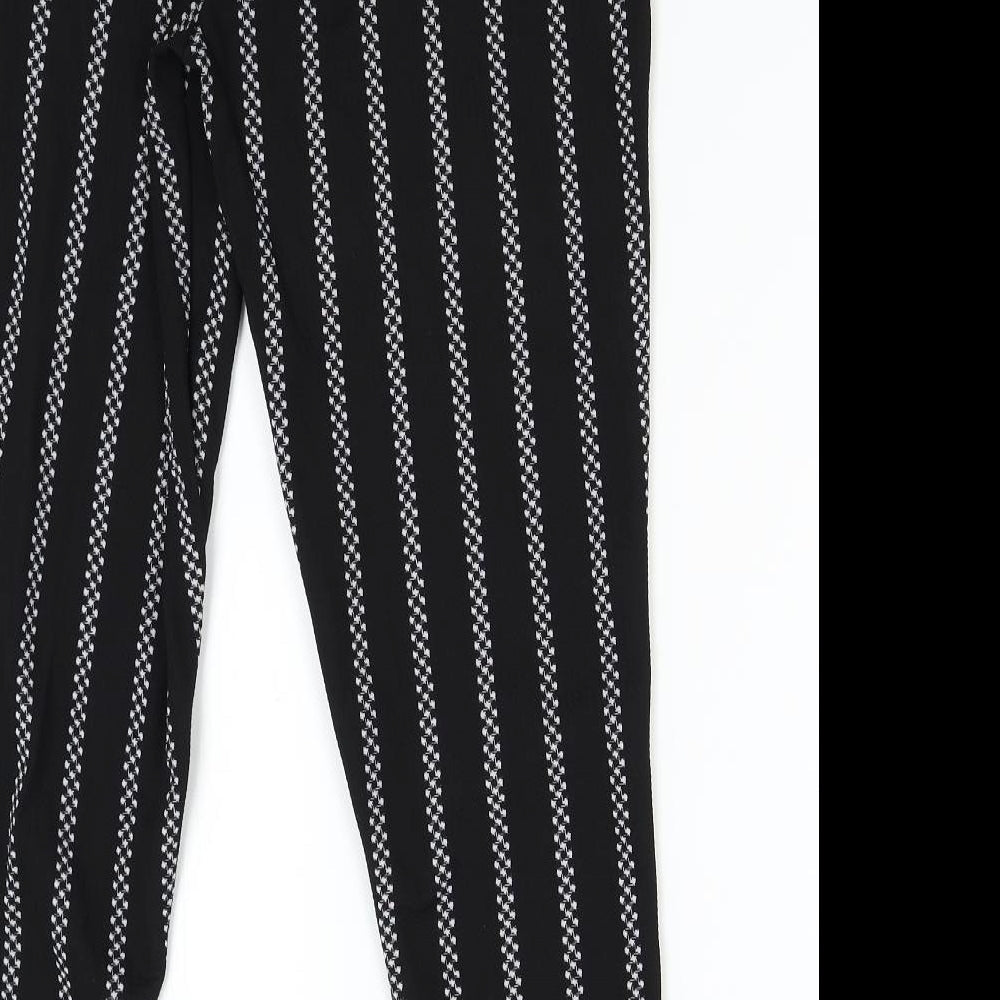 Womens UK Size S Preworn Regular Fit Sweatpants Black Trousers