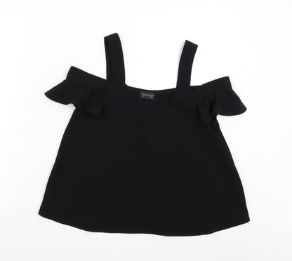 Womens UK Size 8 Topshop Black Basic Blouse