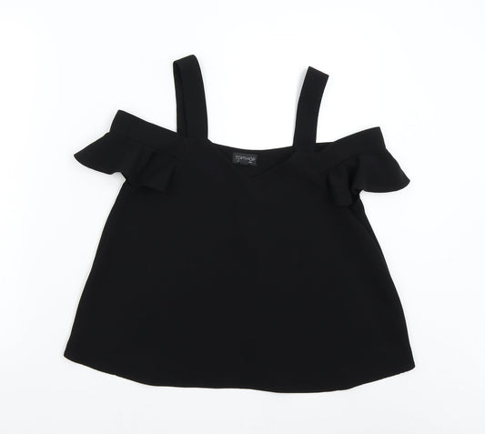 Womens UK Size 8 Topshop Black Basic Blouse