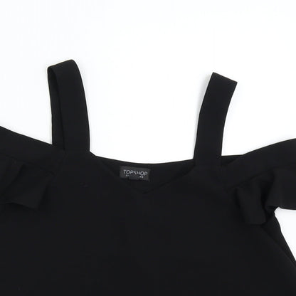 Womens UK Size 8 Topshop Black Basic Blouse