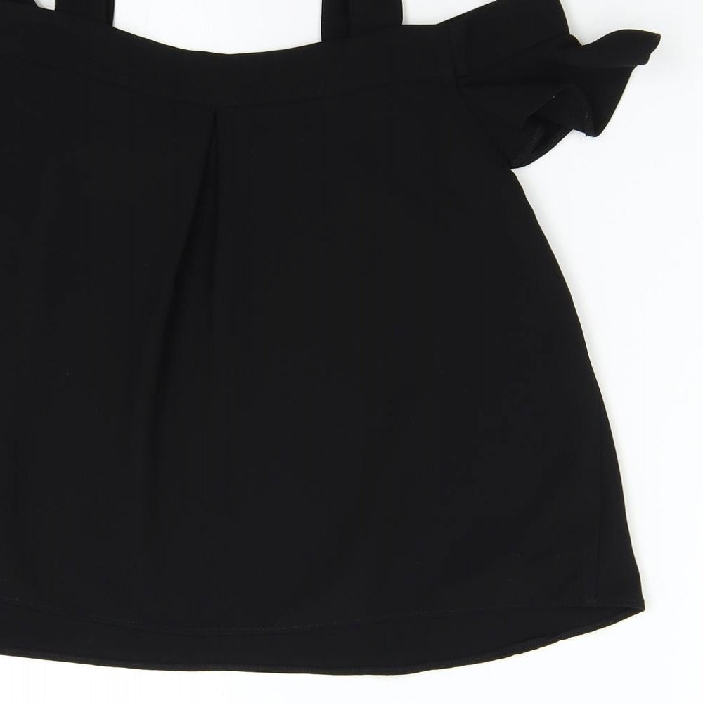 Womens UK Size 8 Topshop Black Basic Blouse