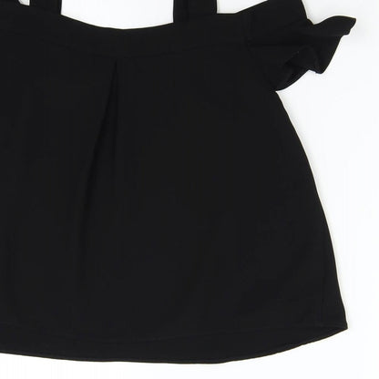 Womens UK Size 8 Topshop Black Basic Blouse