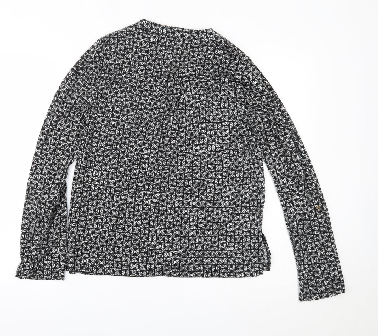 Womens UK Size 12 Principles Black Basic Button-Up