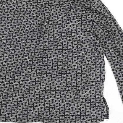 Womens UK Size 12 Principles Black Basic Button-Up