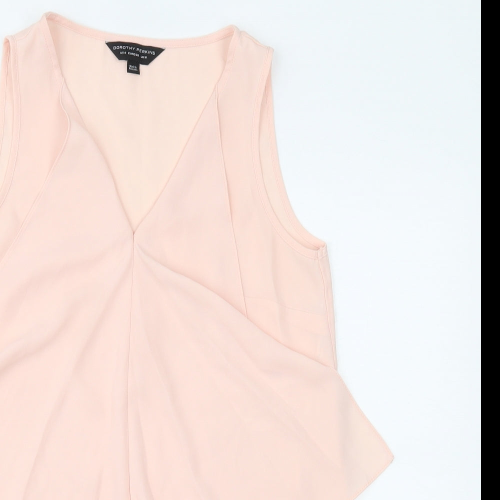 Womens UK Size 10 Dorothy Perkins Pink Basic Tank