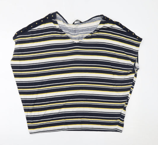 F&F Womens Blue Striped  Basic Blouse Size 18