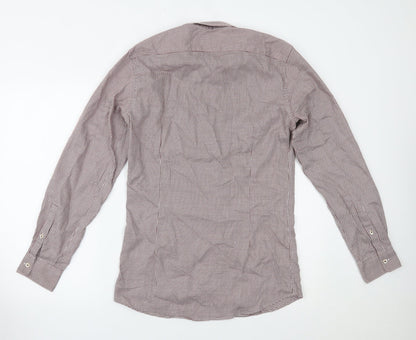 Mens UK Size 14.5 Marks and Spencer Red  Button-Up Long Sleeve Casual Shirt