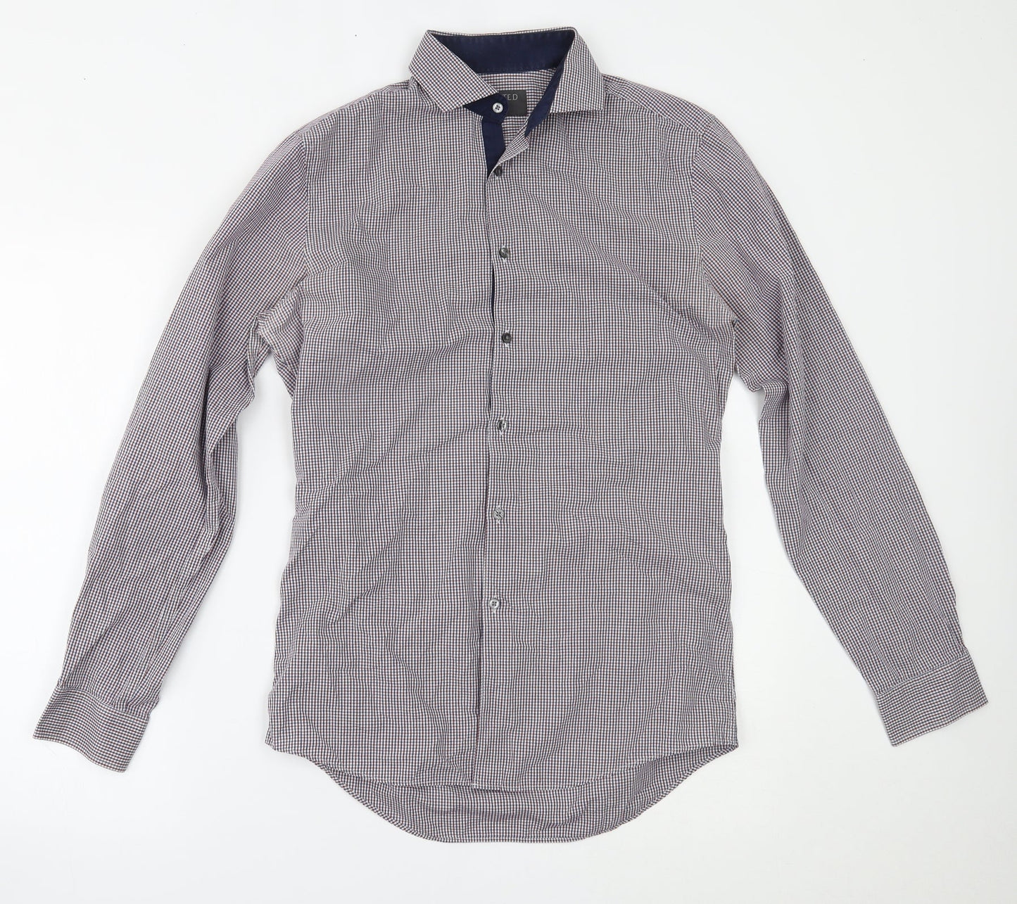 Mens UK Size 14.5 Marks and Spencer Blue  Button-Up Long Sleeve Casual Shirt