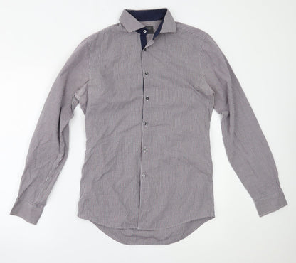 Mens UK Size 14.5 Marks and Spencer Blue  Button-Up Long Sleeve Casual Shirt
