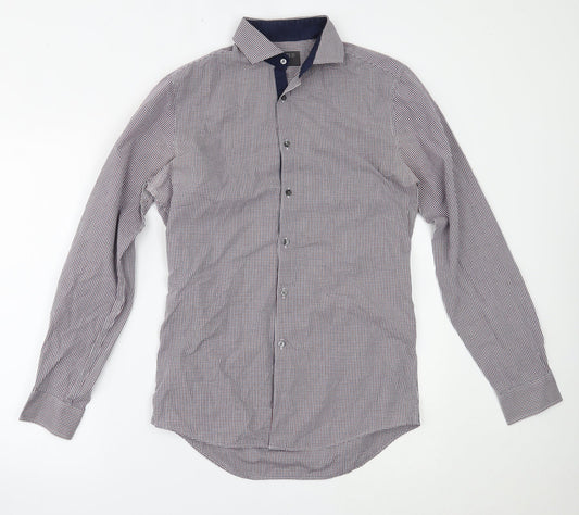 Mens UK Size 14.5 Marks and Spencer Blue  Button-Up Long Sleeve Casual Shirt