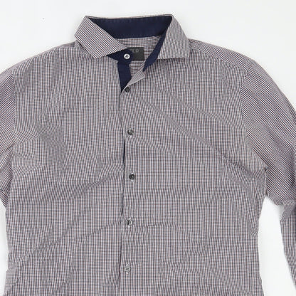 Mens UK Size 14.5 Marks and Spencer Blue  Button-Up Long Sleeve Casual Shirt