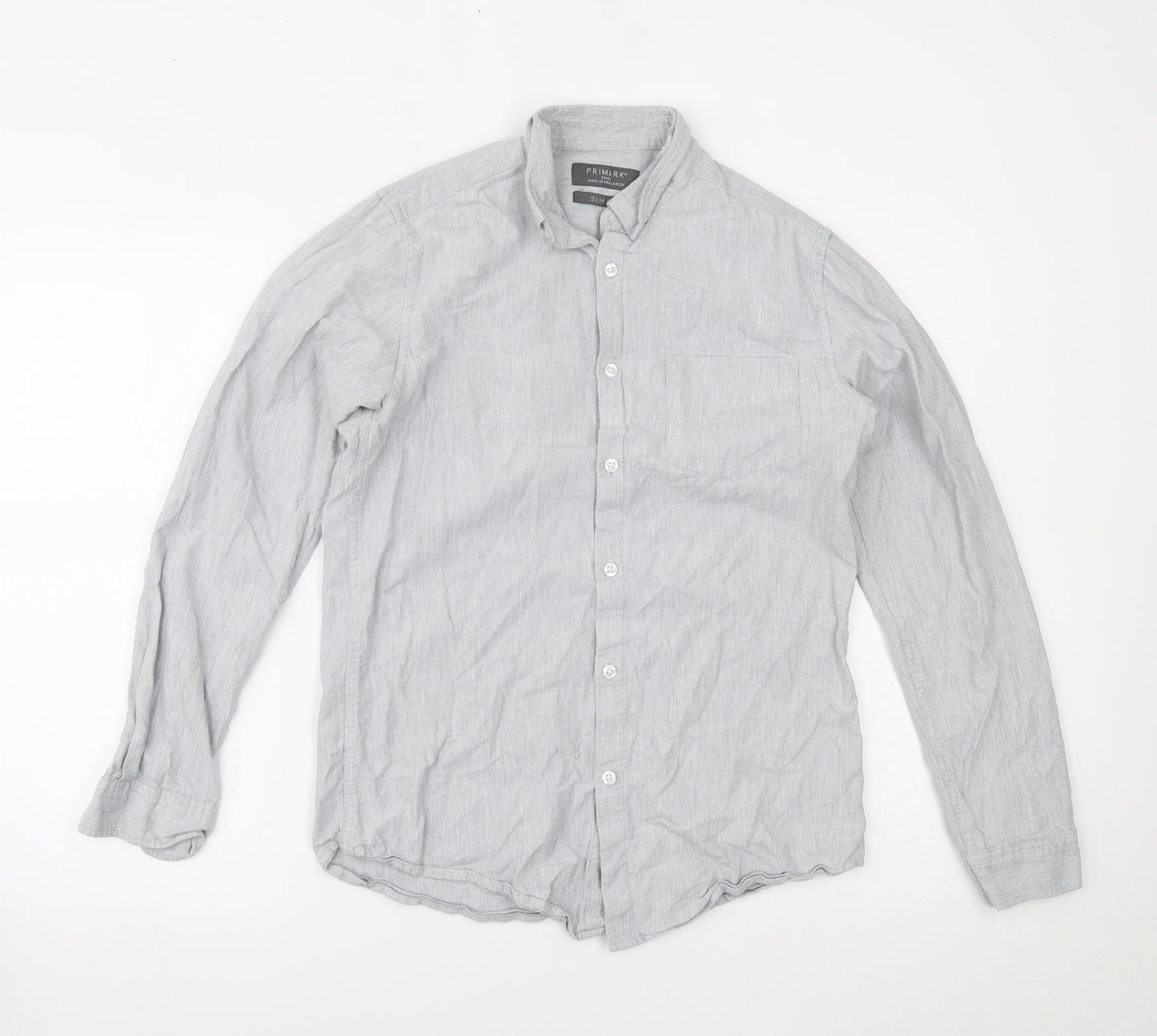 Primark Mens Grey    Button-Up Size S
