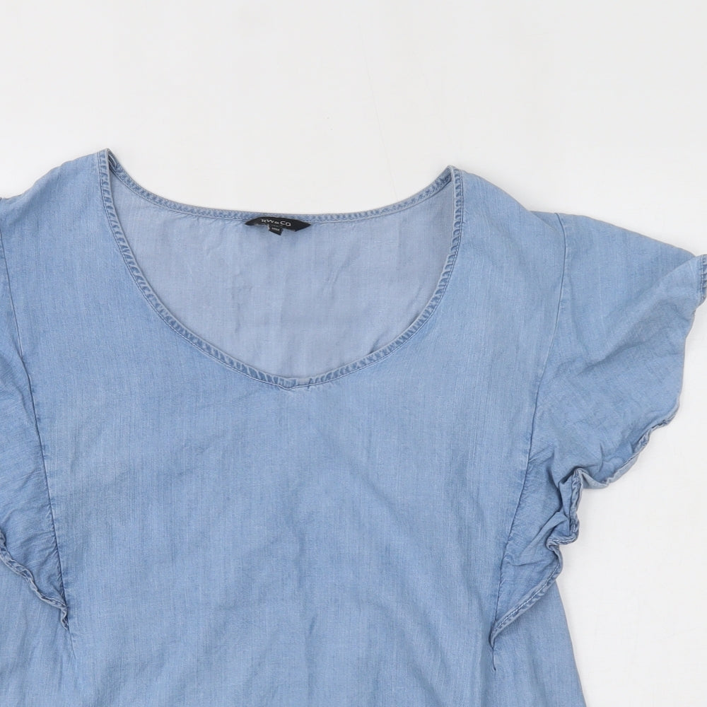 TRW&CO Womens Blue   Basic Blouse Size M