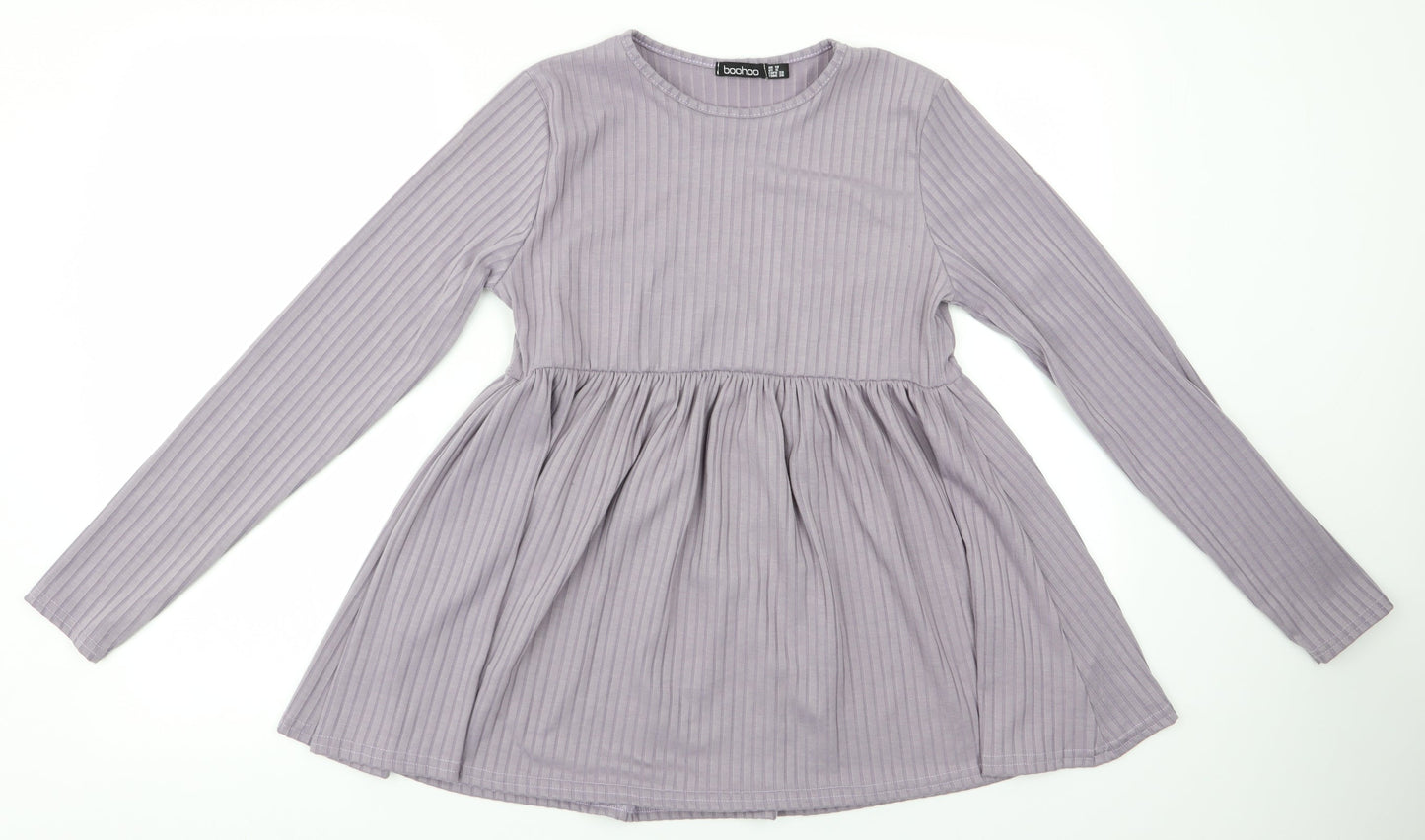Boohoo Womens Purple   Basic Blouse Size 10