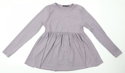 Boohoo Womens Purple   Basic Blouse Size 10