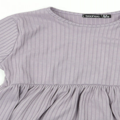 Boohoo Womens Purple   Basic Blouse Size 10