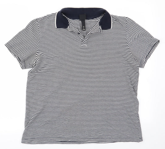 H&M Mens Multicoloured Striped   Polo Size M