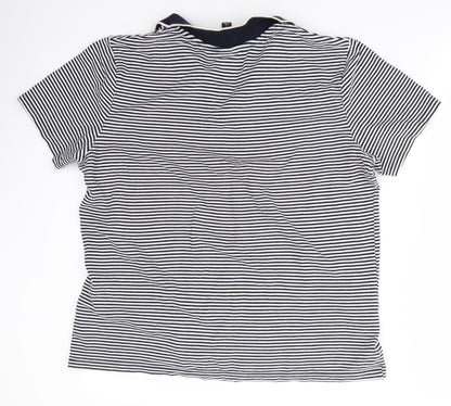 H&M Mens Multicoloured Striped   Polo Size M