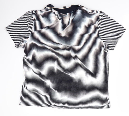 H&M Mens Multicoloured Striped   Polo Size M