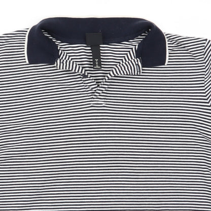 H&M Mens Multicoloured Striped   Polo Size M