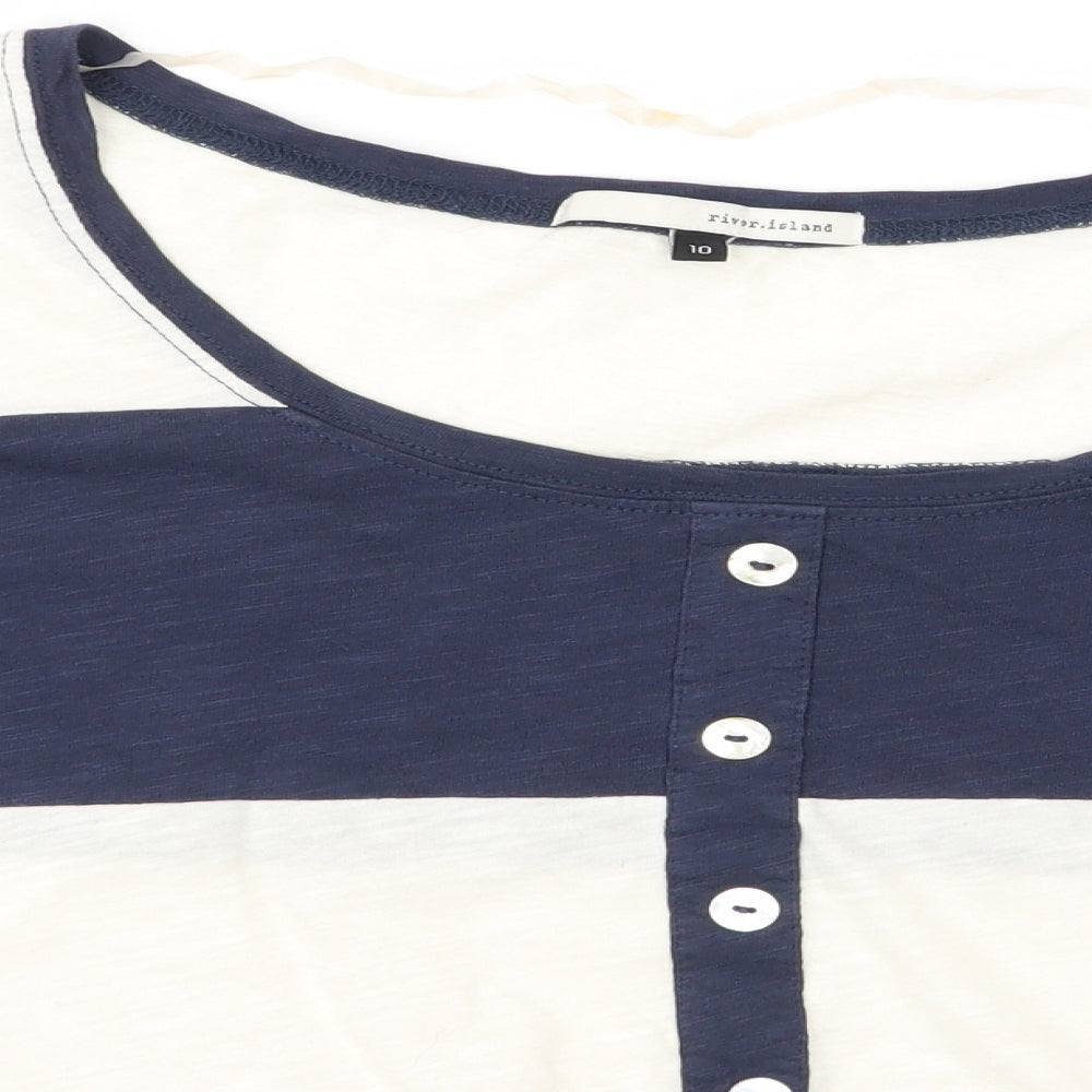 Womens UK Size 10 River Island Blue Basic Blouse